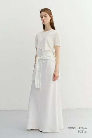 UNISEX LINEN CREWNECK KNIT WHITE - Dunst