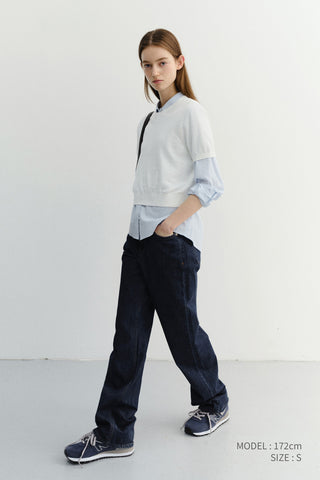 UNISEX LINEN CREWNECK KNIT WHITE - Dunst