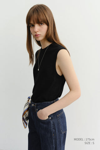UNISEX SHEER LAYERING KNIT VEST BLACK - Dunst