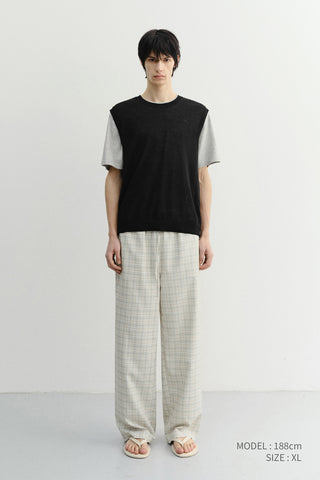 UNISEX SHEER LAYERING KNIT VEST BLACK - Dunst