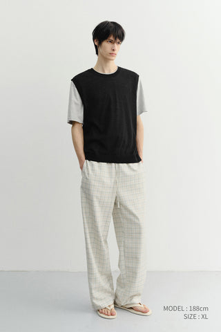 UNISEX SHEER LAYERING KNIT VEST BLACK - Dunst