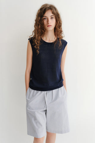 UNISEX SHEER LAYERING KNIT VEST NAVY - Dunst