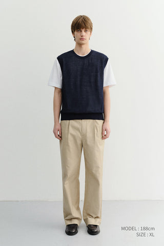 UNISEX SHEER LAYERING KNIT VEST NAVY - Dunst