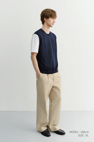 UNISEX SHEER LAYERING KNIT VEST NAVY - Dunst