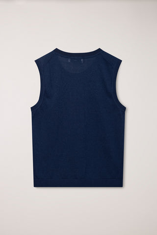 UNISEX SHEER LAYERING KNIT VEST NAVY - Dunst