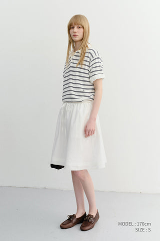 UNISEX SOFT STRIPED POLO KNIT OFF WHITE - Dunst