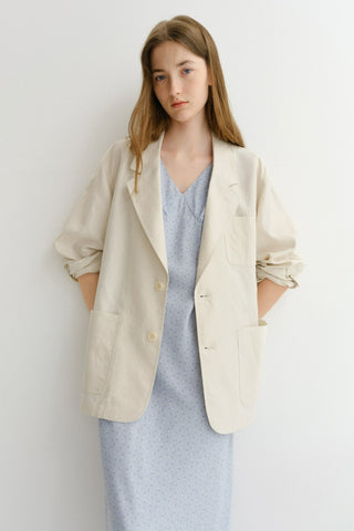 UNISEX SOFT TAILORED JACKET CREAM - Dunst