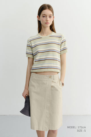 UNISEX STRIPED CREWNECK KNIT MINT CREAM - Dunst