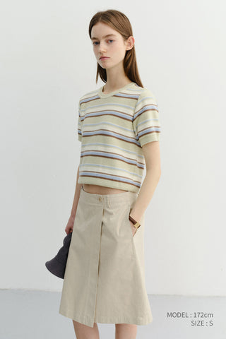 UNISEX STRIPED CREWNECK KNIT MINT CREAM - Dunst
