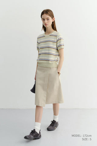 UNISEX STRIPED CREWNECK KNIT MINT CREAM - Dunst