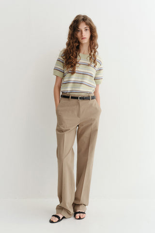 UNISEX STRIPED CREWNECK KNIT MINT CREAM - Dunst