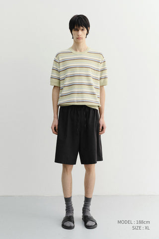UNISEX STRIPED CREWNECK KNIT MINT CREAM - Dunst