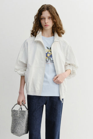 UNISEX SUMMER HARRINGTON JACKET CREAM STRIPE - Dunst