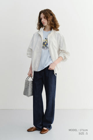 UNISEX SUMMER HARRINGTON JACKET CREAM STRIPE - Dunst