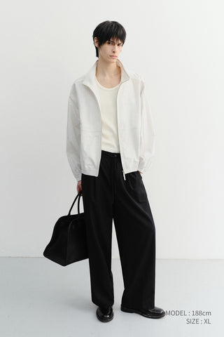 UNISEX SUMMER HARRINGTON JACKET CREAM STRIPE - Dunst