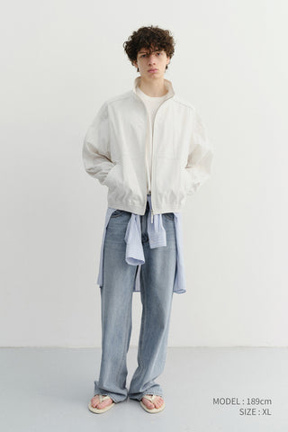 UNISEX SUMMER HARRINGTON JACKET CREAM STRIPE - Dunst