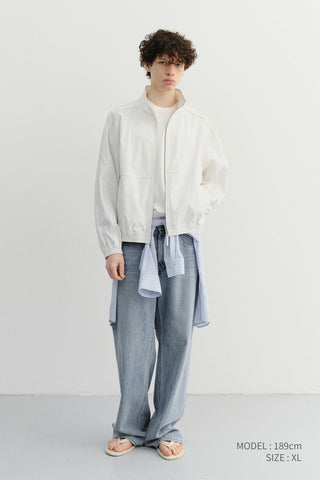 UNISEX SUMMER HARRINGTON JACKET CREAM STRIPE - Dunst