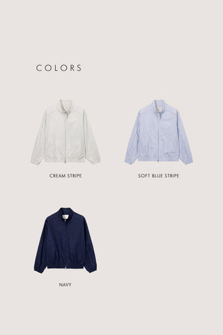 UNISEX SUMMER HARRINGTON JACKET CREAM STRIPE - Dunst