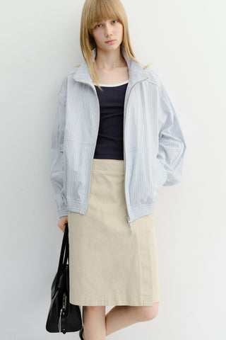 UNISEX SUMMER HARRINGTON JACKET SOFT BLUE STRIPE - Dunst