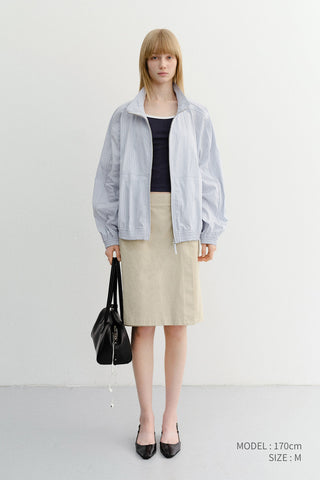 UNISEX SUMMER HARRINGTON JACKET SOFT BLUE STRIPE - Dunst
