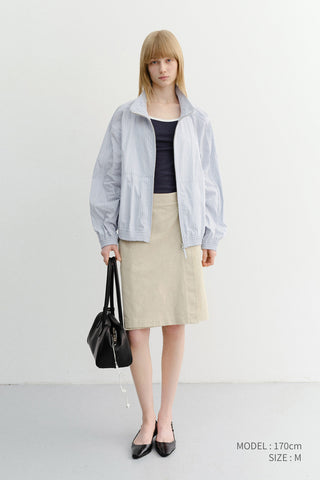 UNISEX SUMMER HARRINGTON JACKET SOFT BLUE STRIPE - Dunst