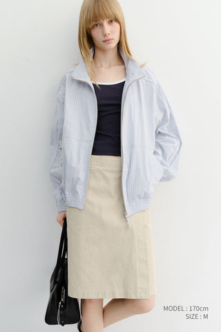UNISEX SUMMER HARRINGTON JACKET SOFT BLUE STRIPE - Dunst