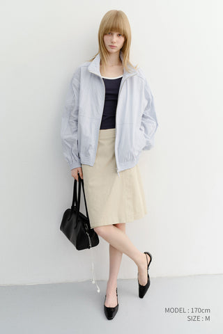 UNISEX SUMMER HARRINGTON JACKET SOFT BLUE STRIPE - Dunst
