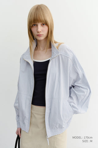 UNISEX SUMMER HARRINGTON JACKET SOFT BLUE STRIPE - Dunst