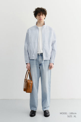 UNISEX SUMMER HARRINGTON JACKET SOFT BLUE STRIPE - Dunst