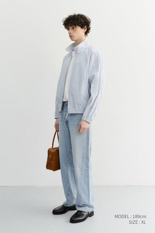 UNISEX SUMMER HARRINGTON JACKET SOFT BLUE STRIPE - Dunst
