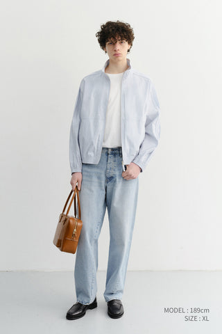 UNISEX SUMMER HARRINGTON JACKET SOFT BLUE STRIPE - Dunst