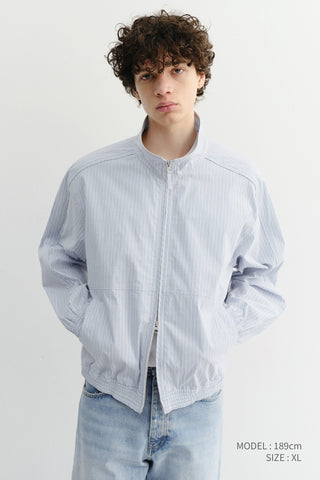 UNISEX SUMMER HARRINGTON JACKET SOFT BLUE STRIPE - Dunst