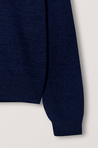UNISEX V-NECK STRIPED SWEATER NAVY - Dunst
