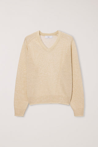 UNISEX V-NECK SWEATER BUTTER - Dunst