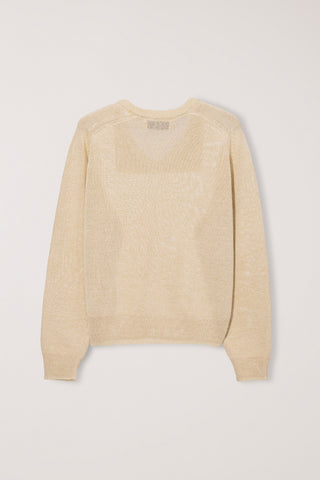 UNISEX V-NECK SWEATER BUTTER - Dunst