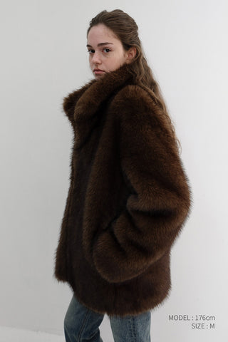 HALF FUR JACKET BROWN