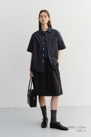 UNISEX OPEN COLLARED SHIRT NAVY