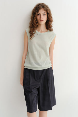 UNISEX SHEER LAYERING KNIT VEST MINT