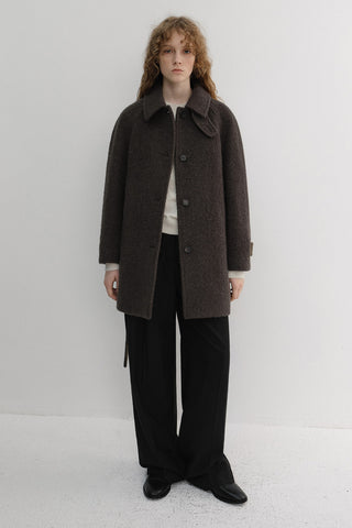 BELTED HALF COAT BROWN
