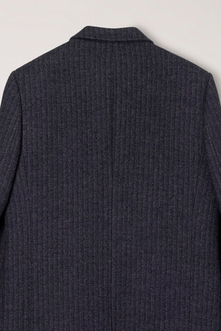 UNISEX 2-WAY 3 BUTTON COAT GREY STRIPE