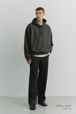 UNISEX GARMENT DYED HOODIE BLACK