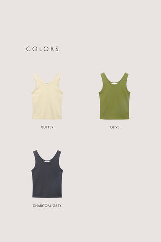 ESSENTIAL SLEEVELESS TOP BUTTER