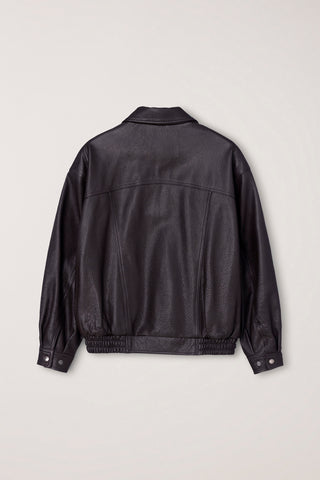 UNISEX OVERSIZED VINTAGE LEATHER BLOUSON BROWN