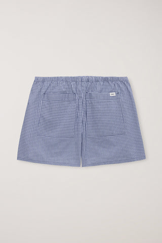 PAJAMA MINI SHORTS NAVY CHECK