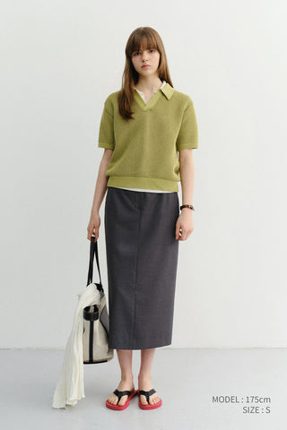 H-LINE LONG SKIRT DEEP GREY