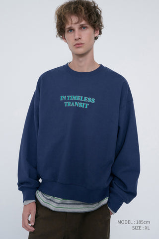 UNISEX SLOGAN SWEATSHIRT NAVY