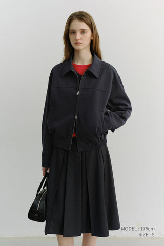UNISEX COLLARED BLOUSON JACKET NAVY
