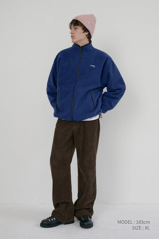UNISEX ZIP-UP FLEECE SWEATSHIRT BLUE NAVY