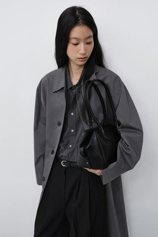 SOFT FRAME COMPACT SHOULDER BAG BLACK