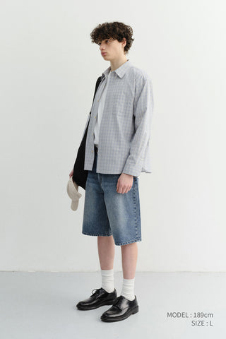 CLASSIC BAGGY DENIM SHORTS VINTAGE BLUE